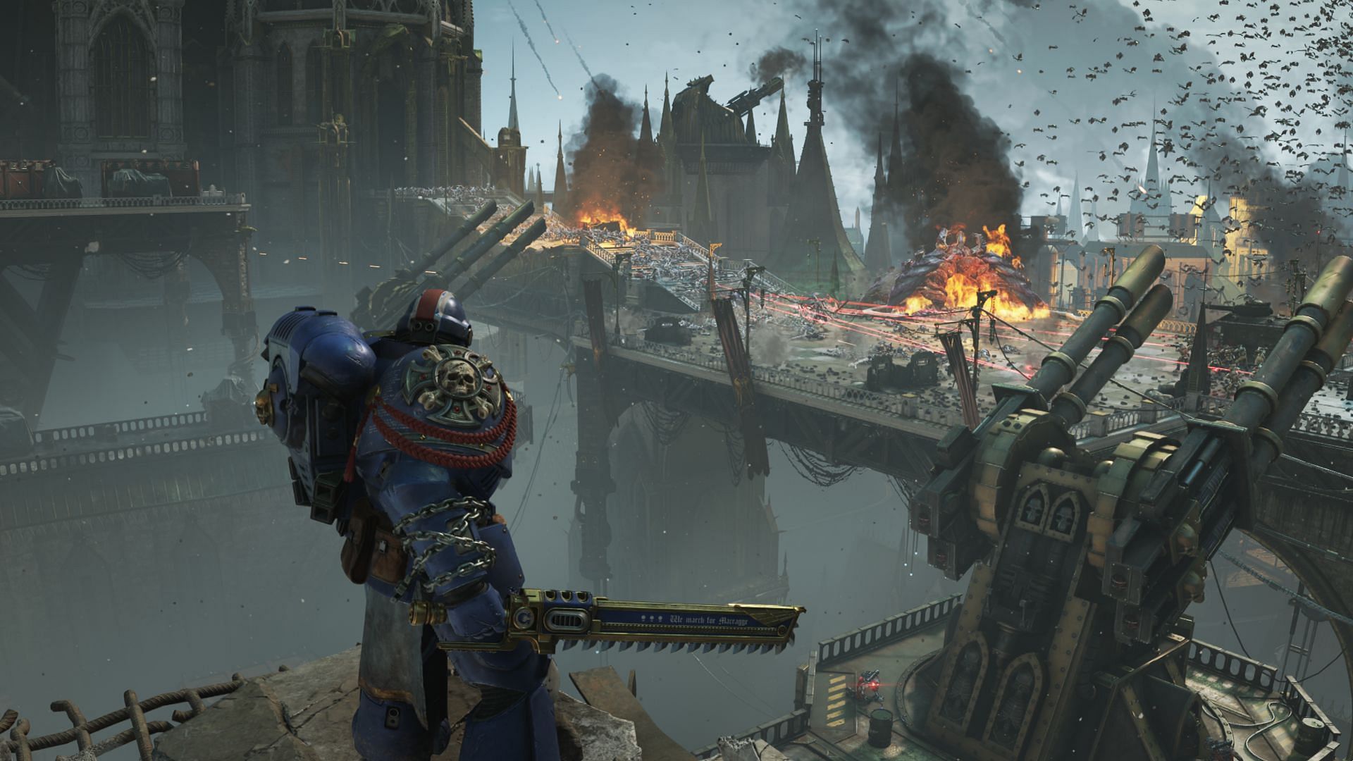 Fighting enemy monsters in Warhammer 40k: Space Marine 2 (Image via Focus Entertainment)